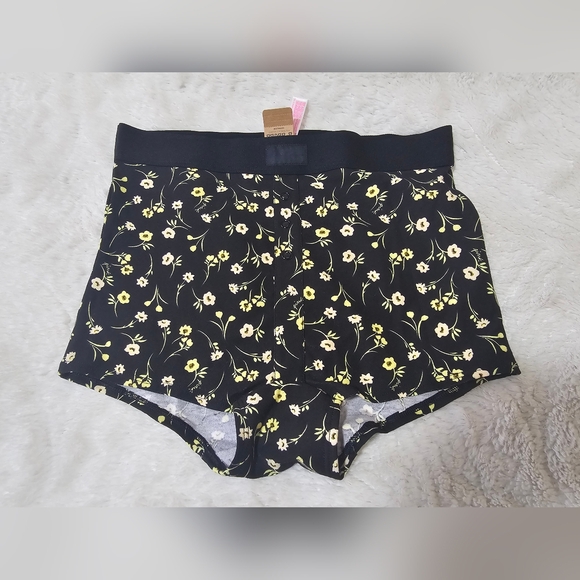 NWT VS PINK Floral Black and Yellow High-Waisted Boy Cut Underwear💛 (Medium) 🖤 - Picture 1 of 12